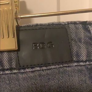 BDG high-rise grey denim shorts